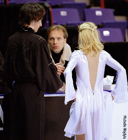 Coach Evgeny Platov with Galit Chait &amp; Sergei Sakhnovski 