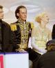 Galit Chait &amp; Sergei Sakhnovski in the kiss &amp; cry with coaches