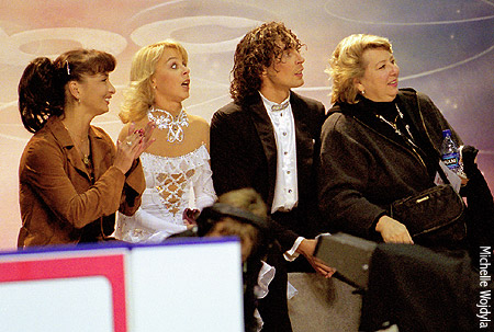 Elena Grushina &amp; Ruslan Goncharov with coaches Maia Usova &amp; Tatiana Tarasova