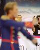 Coach Alexander Zhulin keeps an eye on Tatiana Navka &amp; Roman Kostomarov