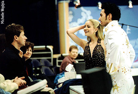Igor Shpilband with Tanith Belbin &amp; Ben Agosto at practice at the MCI Center