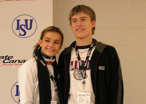Anastasia Gorshkova &amp; Ilia Tkachenko (RUS) at the press conference after the free dance