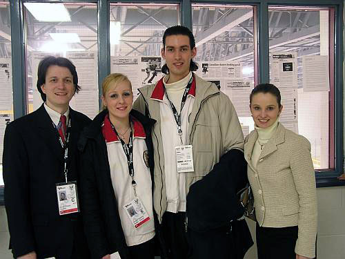 Simona Kopsova &amp; Gabriel Mistelbauer (AUT) with their coaches