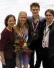Kaitlyn Weaver &amp; Charles Clavey with coaches Eve Chalom &amp; Mathew Gates