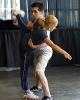 Anastasia Cannuscio &amp; Dean Copely warm up backstage