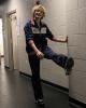 Charlie White warms up backstage