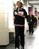 Charlie White warms up backstage