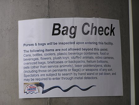 Inevitable bag check notice