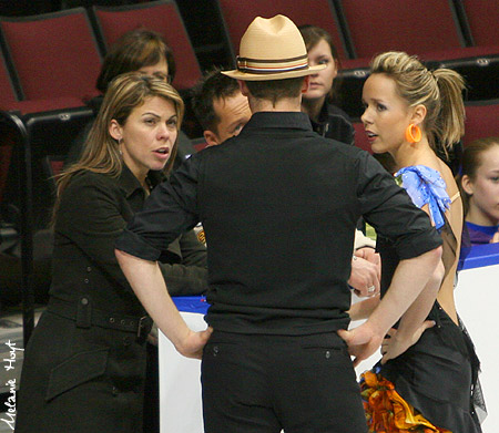 Clara Gosselin &amp; Sébastien Lapointe with coach Julie Marcotte