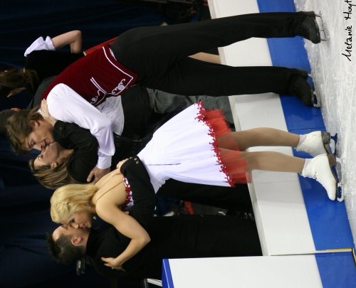 Andrea Chong &amp; Guillaume Gfeller with their coaches