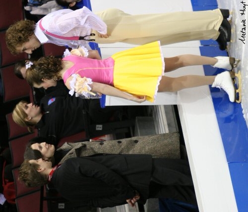 Allie Hann-McCurdy &amp; Michael Coreno with coaches Victor &amp; Maikki Kraatz