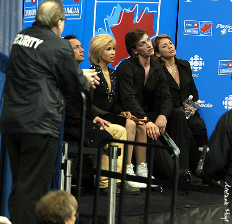 Andrea Chong &amp; Guillaume Gfeller with coach Julie Marcotte