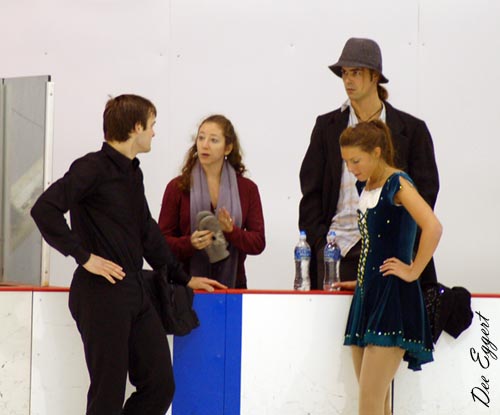 Janine Ashley Halstead &amp; Robert Knopf with coach Eve Chalom