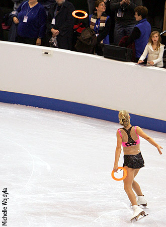 Alexe Gilles watches flying disc head into the stands