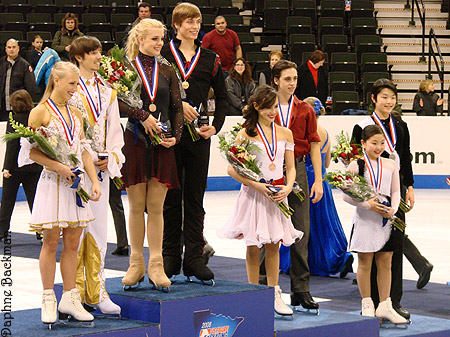 The 2008 junior ice dance podium