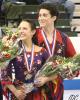 Smiling pewter medalists Anastasia Olson &amp; Jordan Cowan