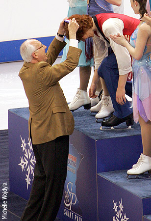 Rhys Ainsworth receives his gold medal