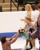 Chloe Wolf receives her bouquet