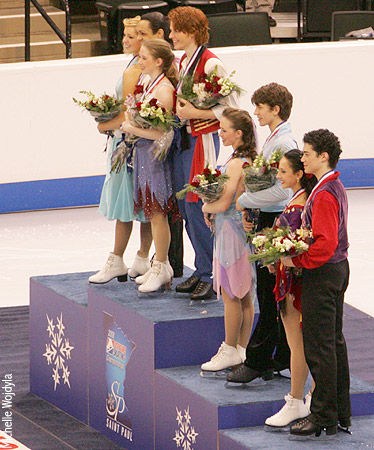 Posing for the official podium portrait