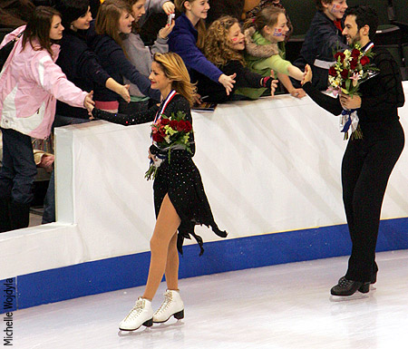 Victory lap with hand slapping