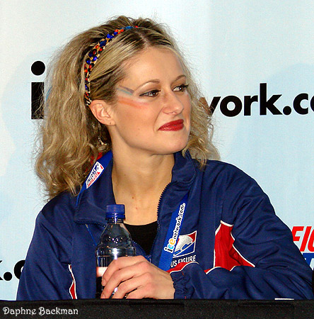 Kim Navarro at the press conference following the original dance