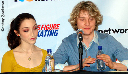 Meryl Davis &amp; Charlie White at the press conference following the original dance 