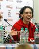 Jana Khokhlova, Sergei Novitski, and Maxim Shabalin at the press conference after the OD