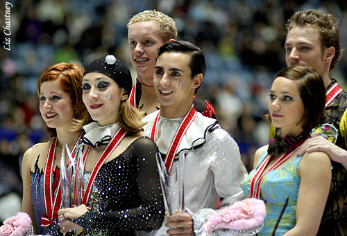 The medalists on the podium
