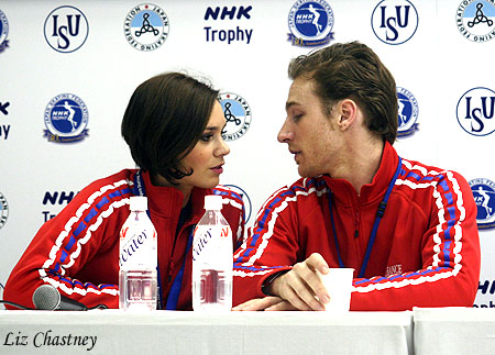 Nathalie Pechalat &amp; Fabian Bourzat at the press conference after the OD