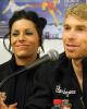 Isabelle Delobel &amp; Olivier Schoenfelder at the press conference after the FD