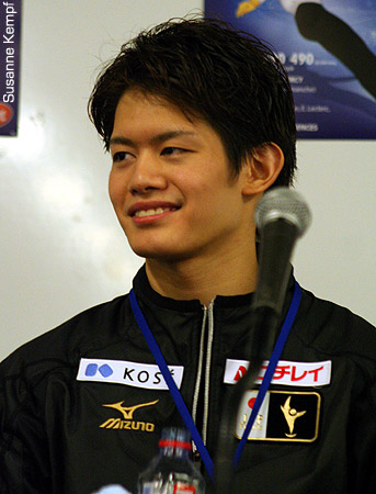 Takahiko Kozuka at the press conference after the Free Skate