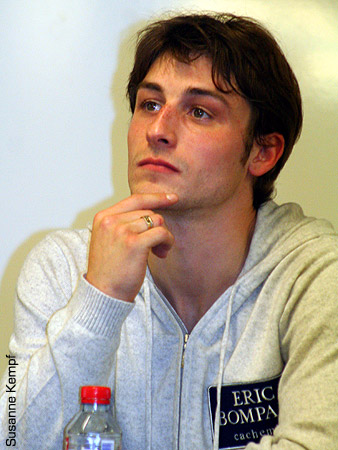 Brian Joubert at the press conference after the Short Program