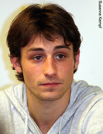 Brian Joubert at the press conference after the Short Program
