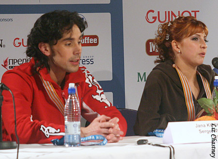 Sergei Novitski &amp; Jana Khokhlova after the FD
