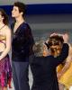 Meryl Davis receives the gold medal from David Dore