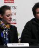Tessa Virtue &amp; Scott Moir at the press conference following the free dance