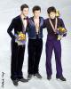 Evan Lysacek (USA) silver, Patrick Chan (CAN) gold, Takahiko Kosuka (JPN) bronze