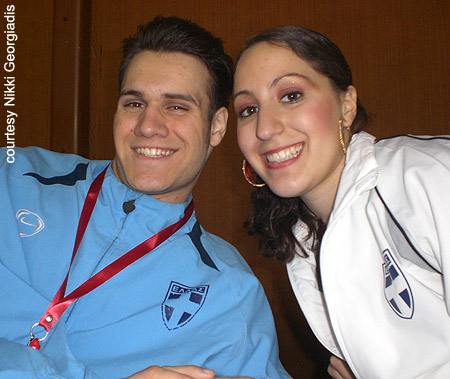 Graham Hockley &amp; Nikki Georgiadis in their team jackets