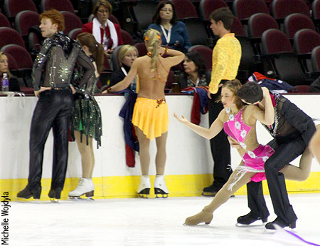 Junior ice dance practice Sunday gets a little crowded