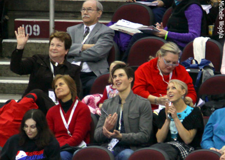The Gilles and Donohue families cheer on Todd Gilles &amp; Jane Summersett in the senior OD
