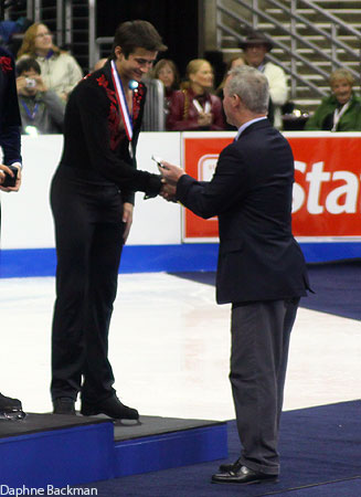 Charlie Tickner shakes Ryan Bradley's hand