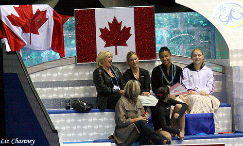 After pairs SP, Team France members pay a visit to their French-speaking neighbors on penthouse row