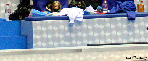 Looks like Nathalie Pechalat left her doll home alone in Team France's condo.