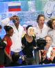 Team France spirit reaches new heights! (and what is scarier: Amodio's mask, Bonheur's glasses, or the envy many people feel for Nathalie Pechalat right about now?)