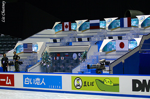 The elaborate kiss and cry condos.