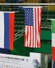 The medalists' flags
