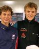 Adam Rippon, Tomas Verner, and Nobunari Oda at the press conference following the men's SP