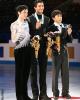 Senior Men's Medalists: (L-R) Johnny Weir (USA) bronze, Evan Lysacek (USA) gold, Nobunari Oda (JPN) silver