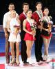 Senior Pairs Medalists: (L-R) Robin Szolkowy &amp; Aliona Savchenko (GER) bronze, Hongbo Zhao &amp; Xue Shen (CHN) gold, Jian Tong &amp; Qing Pang (CHN) silver