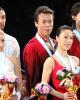 Senior Pairs Medalists: (L-R) Robin Szolkowy &amp; Aliona Savchenko (GER) bronze, Hongbo Zhao &amp; Xue Shen (CHN) gold, Jian Tong &amp; Qing Pang (CHN) silver
